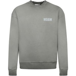 Msgm, Heren, Sweatshirts & Hoodies, Grijs, Maat: XS Katoen,