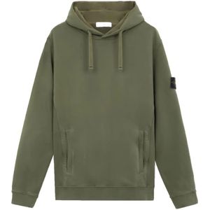 Stone Island, Heren, Sweatshirts & Hoodies, Groen, Maat: M Katoen,