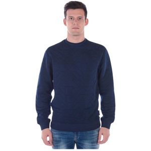 Emporio Armani, Heren, Sweatshirts & Hoodies, Blauw, Maat: L Katoen,