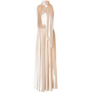 Alberta Ferretti, Dames, Jurken, Beige, Maat: S Viscose,