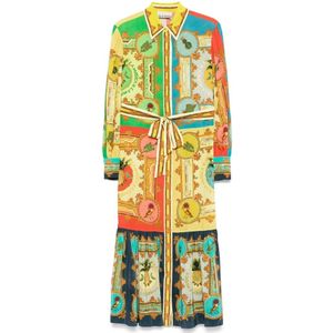 Alemais, Dames, Jurken, Veelkleurig, Maat: XS Zijde,