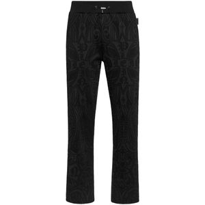 Philipp Plein, Heren, Broeken, Zwart, Maat: M Katoen,