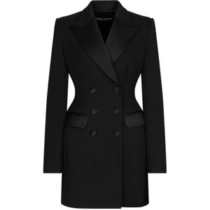 Dolce & Gabbana, Dames, Jassen, Zwart, Maat: XS Wol,
