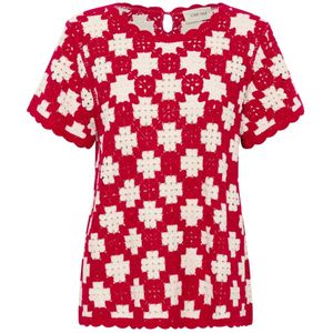 Cream - Crkip Crohet Blouse Bluser 10613936 - Blouse - Rood