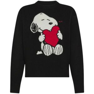 Sun68, Dames, Truien, Zwart, Maat: S