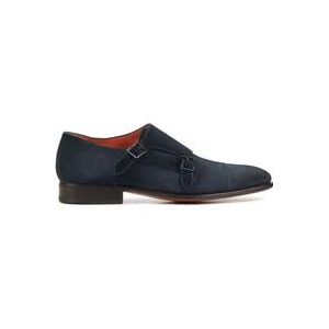 Santoni Blauwe Suède Loafers voor Heren , Blue , Heren , Maat: 41 1/2 EU