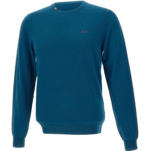 Sun68, Heren, Truien, Blauw, Maat: S Katoen,