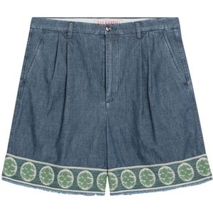 Valentino, Heren, Korte broeken, Blauw, Maat: L Katoen,