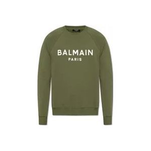 Balmain Sweatshirt met logo , Green , Heren , Maat: M