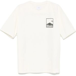 Rhude, Heren, Tops, Wit, Maat: L Katoen,