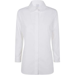 Patou, Dames, Blouses & Shirts, Wit, Maat: M Katoen,