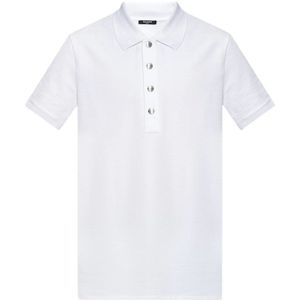 Balmain Katoenen poloshirt , White , Heren , Maat: L