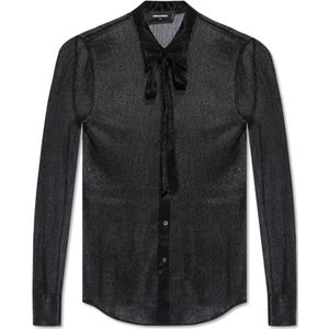 Dsquared2 Shirt met metallic draad , Black , Heren , Maat: S