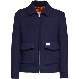 Fay, Heren, Jassen, Blauw, Maat: XL Leer,