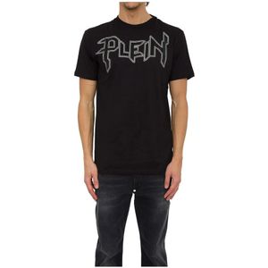 Philipp Plein, Heren, Tops, Zwart, Maat: L Katoen,