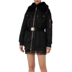 Elisabetta Franchi, Dames, Jassen, Zwart, Maat: S Satijn,