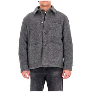 A.p.c., Heren, Jassen, Grijs, Maat: M Wol,