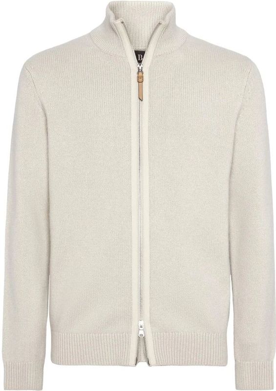 Boggi Milano - Cashmere Jumper met Volledige Rits - Beige - Heren