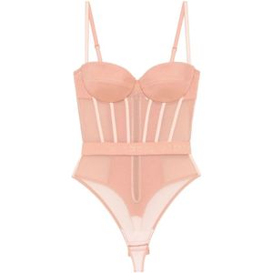 Elisabetta Franchi, Dames, Tops, Roze, Maat: L Polyamide,