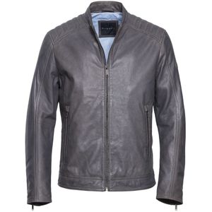 Bugatti - Klassieke Heren Leren Jas - Grijs - 4XL