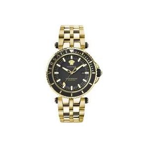 Versace V-Race Diver Heren Gouden Horloge , Yellow , Heren , Maat: ONE Size