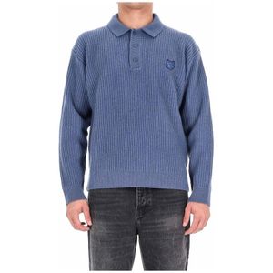 Maison Kitsuné, Heren, Truien, Blauw, Maat: S Wol,