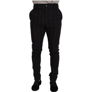 Dolce & Gabbana, Heren, Broeken, Zwart, Maat: M Wol,