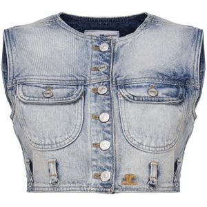 Courrèges, Dames, Jassen, Blauw, Maat: M Denim,