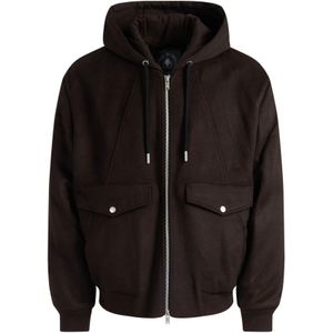 Moose Knuckles, Heren, Sweatshirts & Hoodies, Bruin, Maat: M Wol,