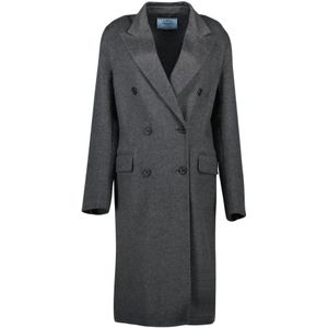 Prada, Dames, Mantels, Grijs, Maat: XS Wol,