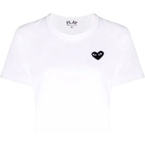 Comme des Garçons Play, Dames, Tops, Wit, Maat: S Katoen,