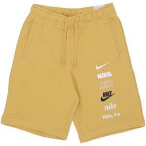 Nike Korte French Terry Trainingsbroek , Beige , Heren , Maat: XL