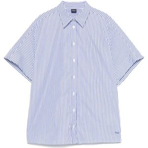 Fay, Dames, Blouses & Shirts, Blauw, Maat: XS Katoen,