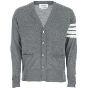 Thom Browne, Heren, Truien, Grijs, Maat: L Wol,