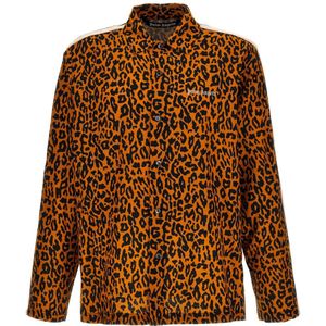Leopard Print - Zijstreep - Lange Mouwen Overhemd - Oranje