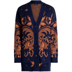 Etro, Dames, Truien, Blauw, Maat: S Wol,