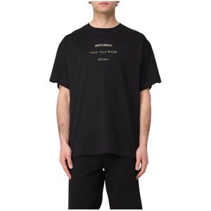 Just Cavalli, Heren, Tops, Zwart, Maat: XL Katoen,