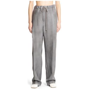 Maison Margiela, Dames, Broeken, Grijs, Maat: S Wol,
