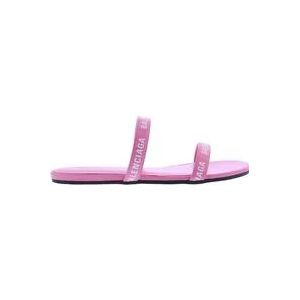 Balenciaga Dames Round Sandal Flat Smooth Calf , Pink , Dames , Maat: 37 EU