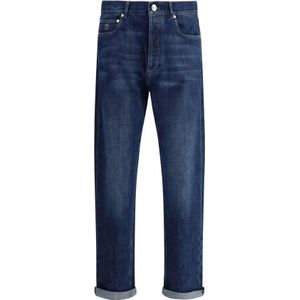 Brunello Cucinelli, Heren, Jeans, Blauw, Maat: L Katoen,