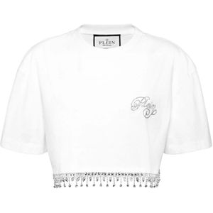 Philipp Plein, Dames, Tops, Wit, Maat: XS Katoen,