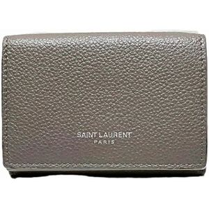 Yves Saint Laurent Vintage, Heren, Pre-owned, Grijs, Maat: ONE Size Leer,