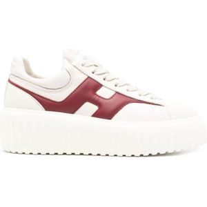 Hogan Chunky Sneakers Bordeaux Rood , White , Dames , Maat: 38 1/2 EU