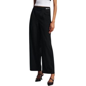 Karl Lagerfeld, Dames, Broeken, Zwart, Maat: M Viscose,