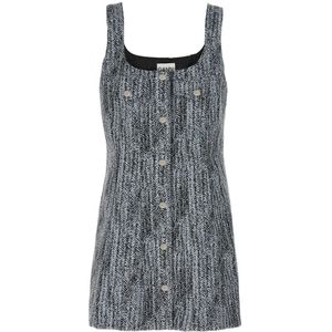 Ganni, Dames, Jurken, Veelkleurig, Maat: L Tweed,