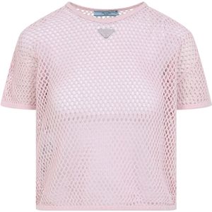 Prada, Dames, Tops, Roze, Maat: S Katoen,
