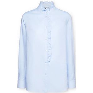 Elena Mirò, Dames, Blouses & Shirts, Blauw, Maat: 2XL