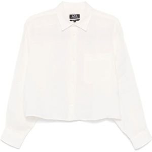 A.p.c., Dames, Blouses & Shirts, Wit, Maat: XS