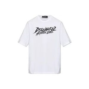 Dsquared2 T-shirt met logo , White , Heren , Maat: S
