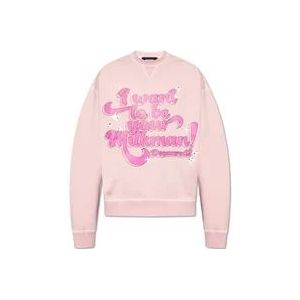 Dsquared2 Sweatshirt met logo , Pink , Heren , Maat: L